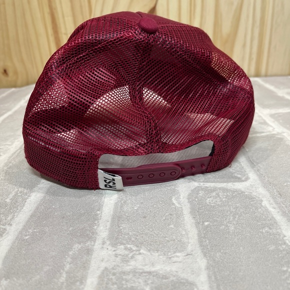 New Era Red Real Salt Lake Team Stripes 9FORTY Trucker Snapback Hat - Picture 5 of 5